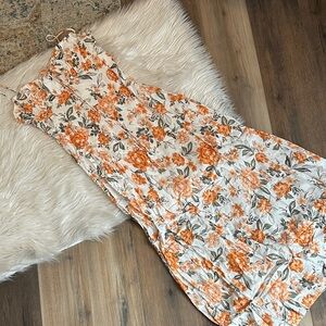 Hello Molly Orange and White Floral Maxi Dress